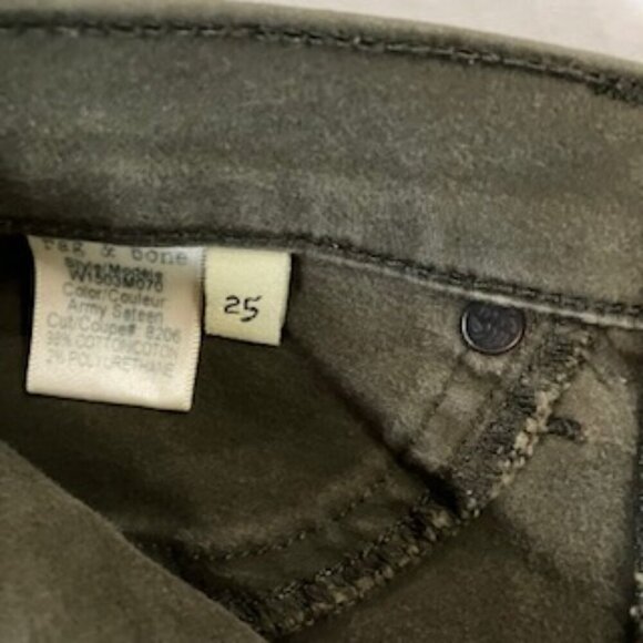 Rag & Bone Jean in Army green Sateen size 25 - Picture 4 of 5